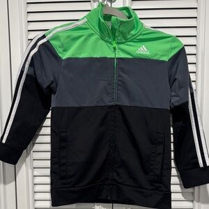 Adidas Kids Jacket in Green, Gray, and Black